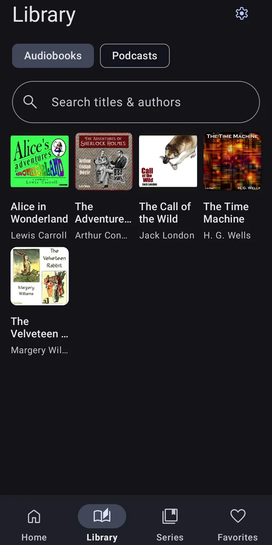 Library screen